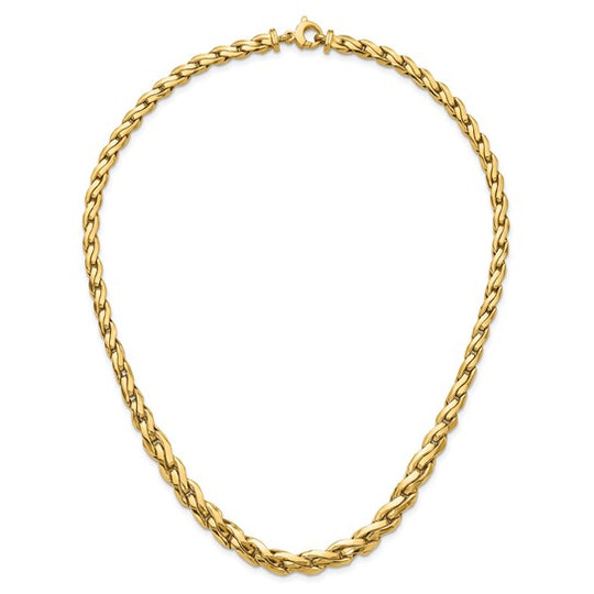 14K Polished Graduated Link Necklace 18" Inches