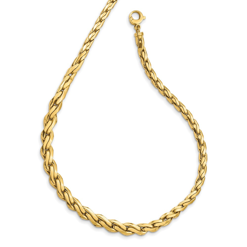 14K Polished Graduated Link Necklace 18" Inches