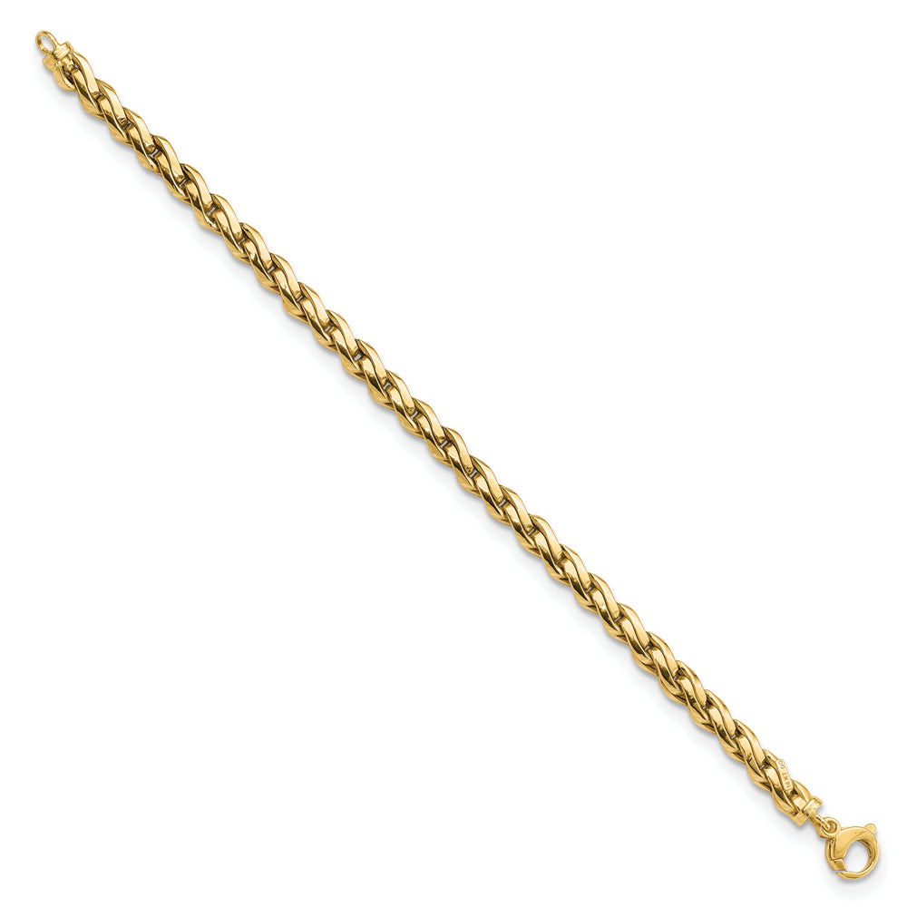 Pulsera 14K Pulida de Enlace Elegante 7.5 Pulgadas