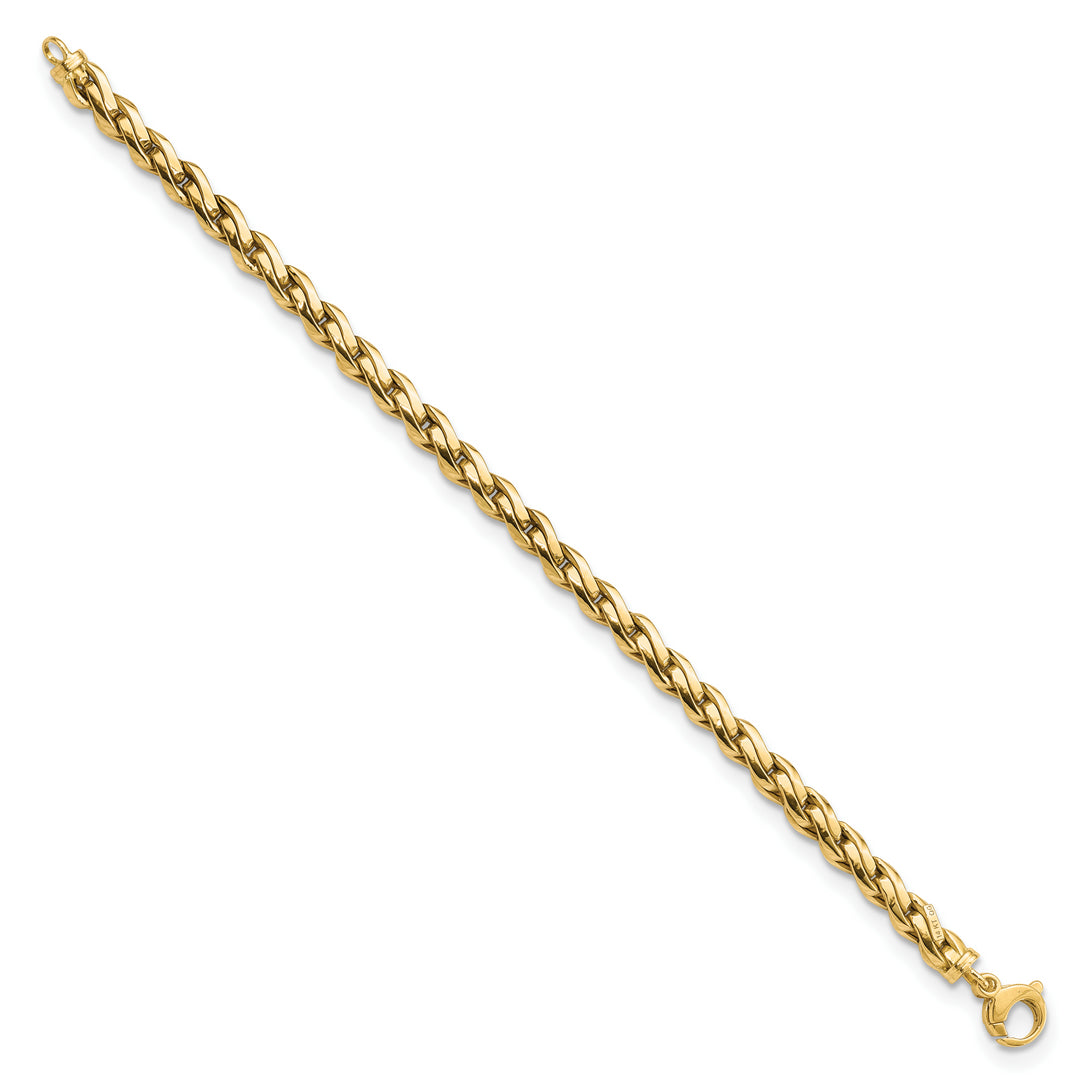 Pulsera 14K Pulida de Enlace Elegante 7.5 Pulgadas