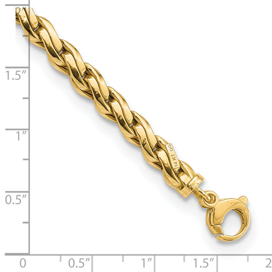 Pulsera 14K Pulida de Enlace Elegante 7.5 Pulgadas