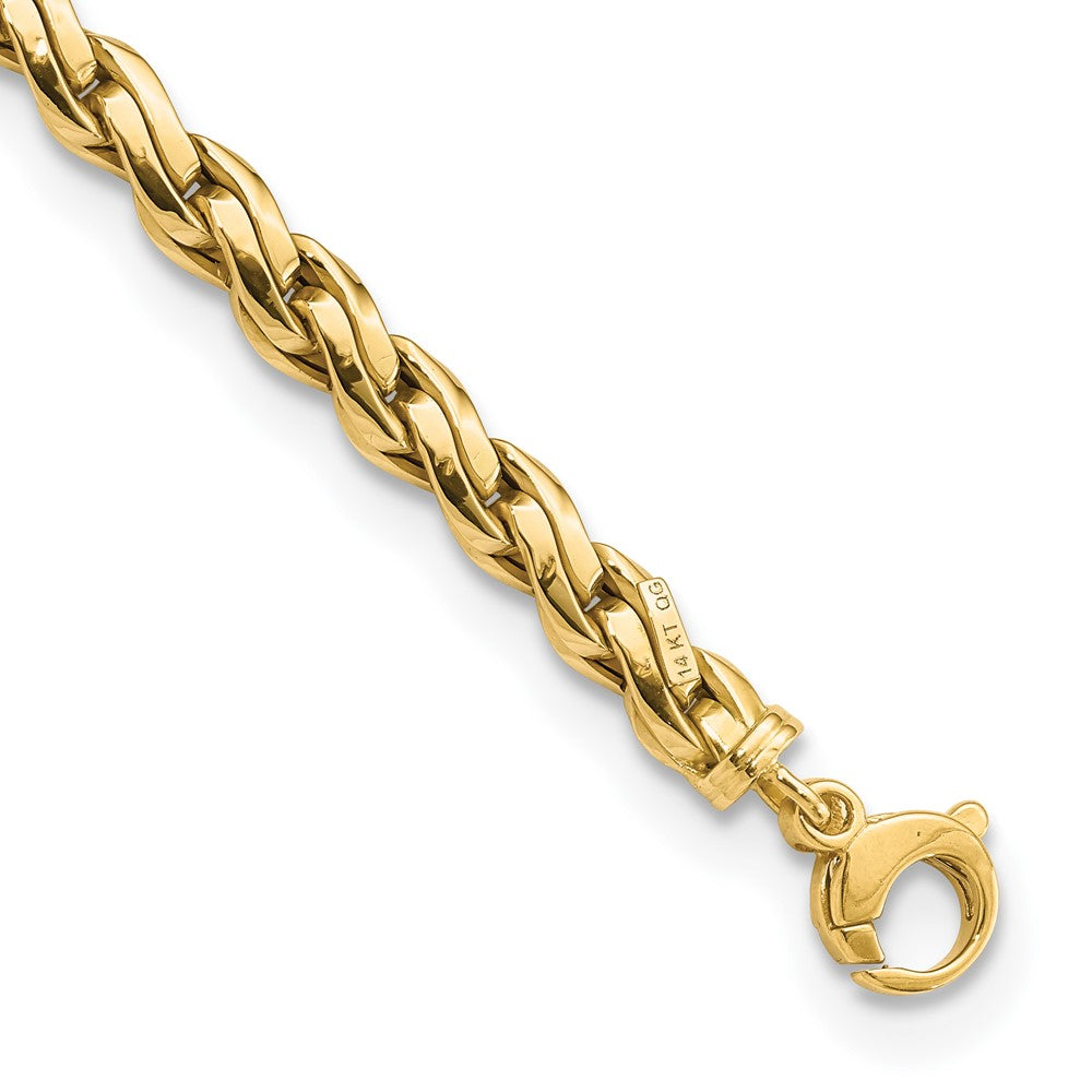 Pulsera 14K Pulida de Enlace Elegante 7.5 Pulgadas