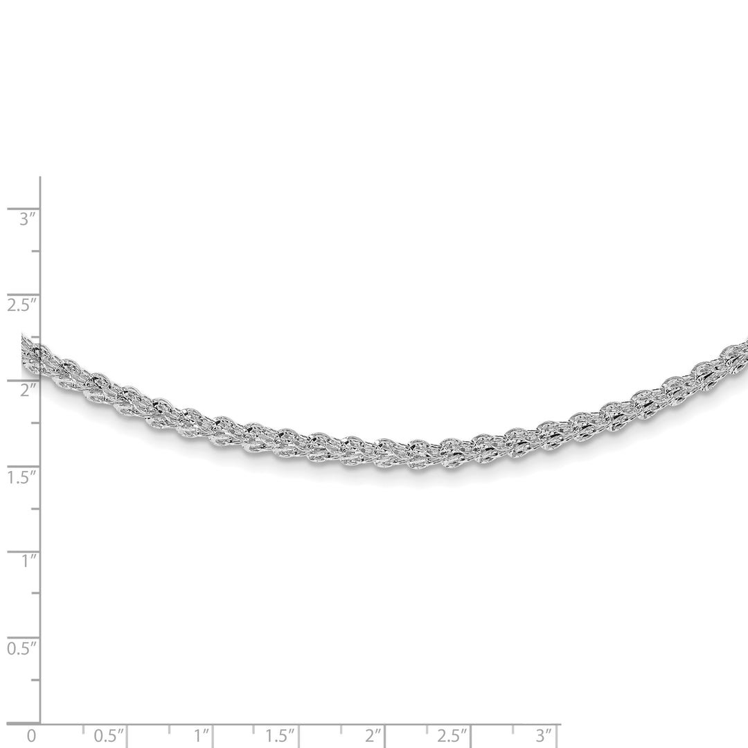 14K White Gold Necklace with Elegant and Polished Links - 18.25 Inches