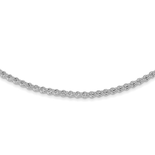 14K White Gold Necklace with Elegant and Polished Links - 18.25 Inches
