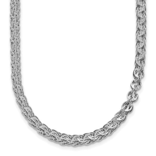 14K White Gold Necklace with Elegant and Polished Links - 18.25 Inches