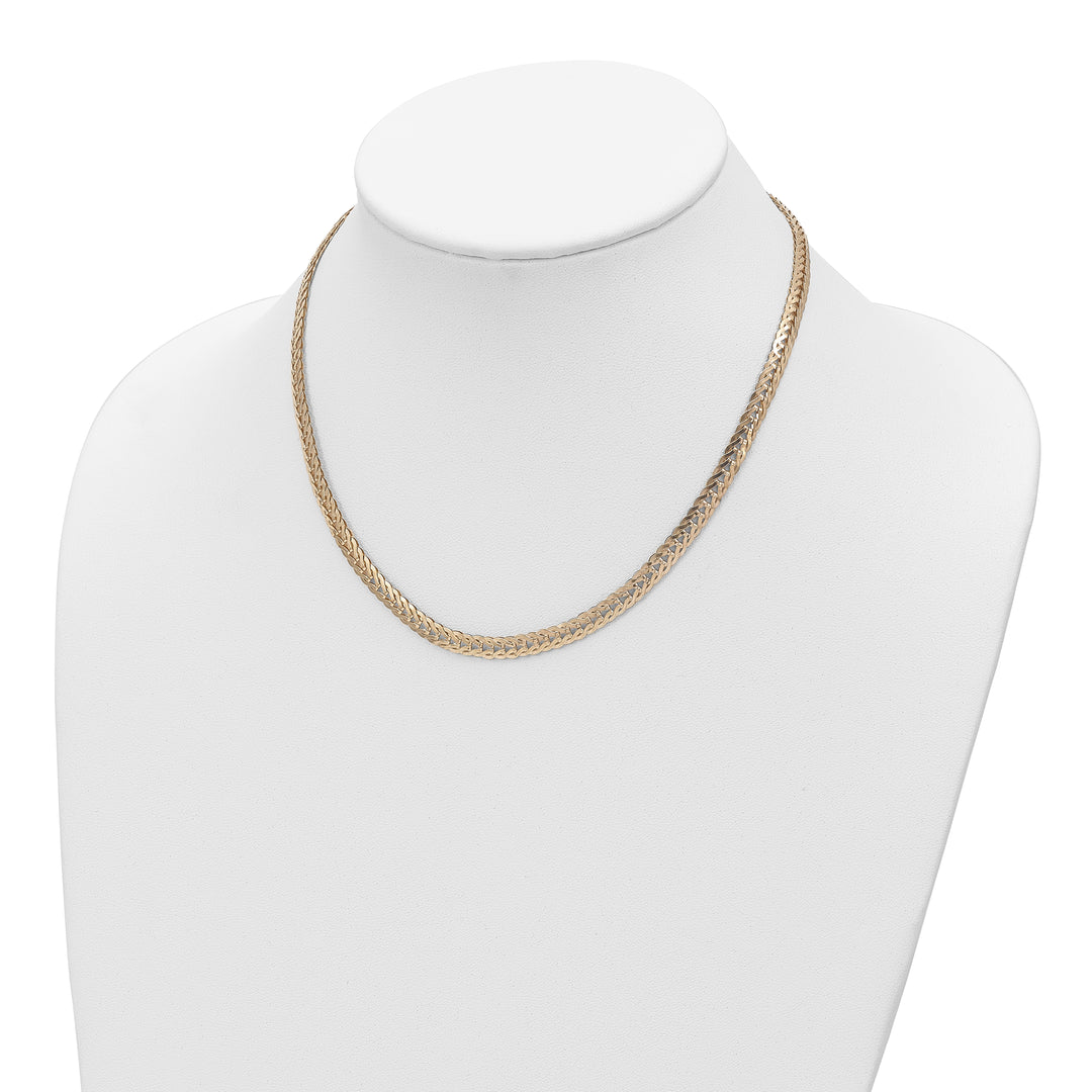 14K Yellow Gold Polished Fancy Link Necklace - 17 Inches