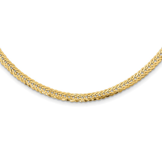 14K Yellow Gold Polished Fancy Link Necklace - 17 Inches