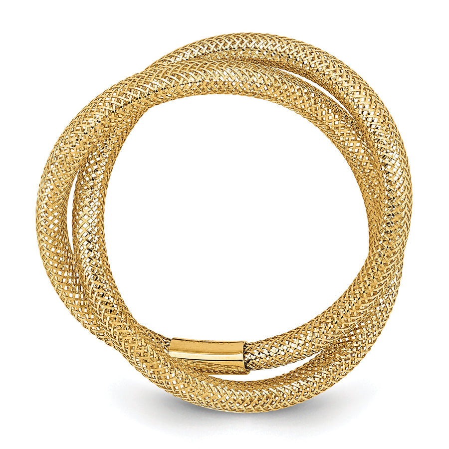 Anillo Estirable de Malla Tejida de 14K
