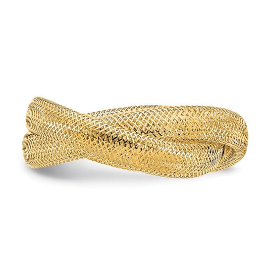 Anillo Estirable de Malla Tejida de 14K