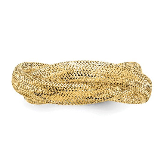 Anillo Estirable de Malla Tejida de 14K