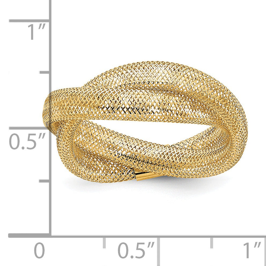 Anillo Estirable de Malla Tejida de 14K