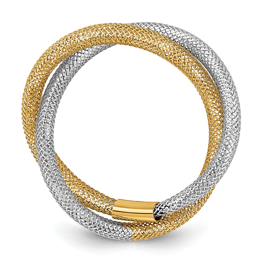 Anillo Estirable de Malla Tejida de 14K