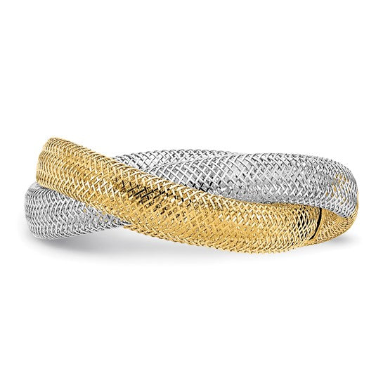Anillo Estirable de Malla Tejida de 14K