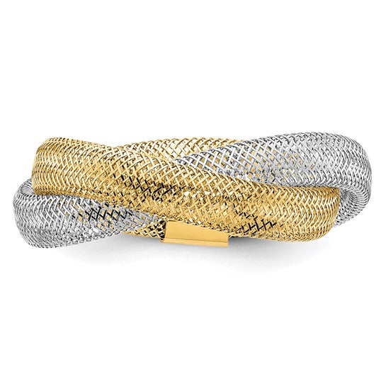 Anillo Estirable de Malla Tejida de 14K