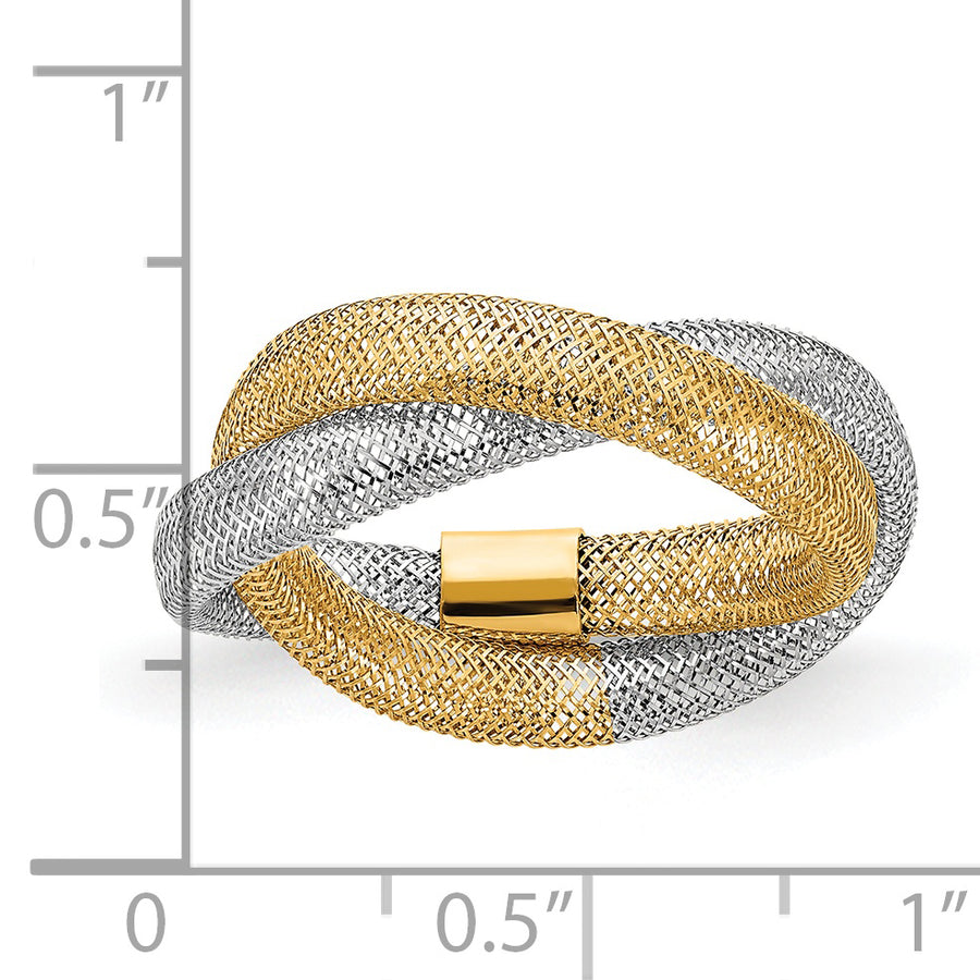 Anillo Estirable de Malla Tejida de 14K