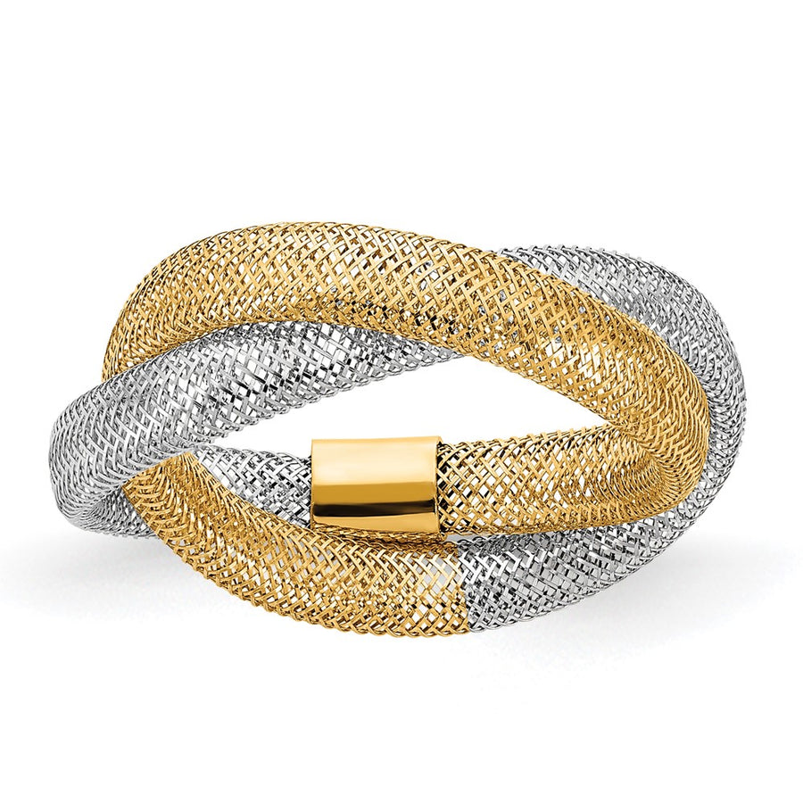Anillo Estirable de Malla Tejida de 14K
