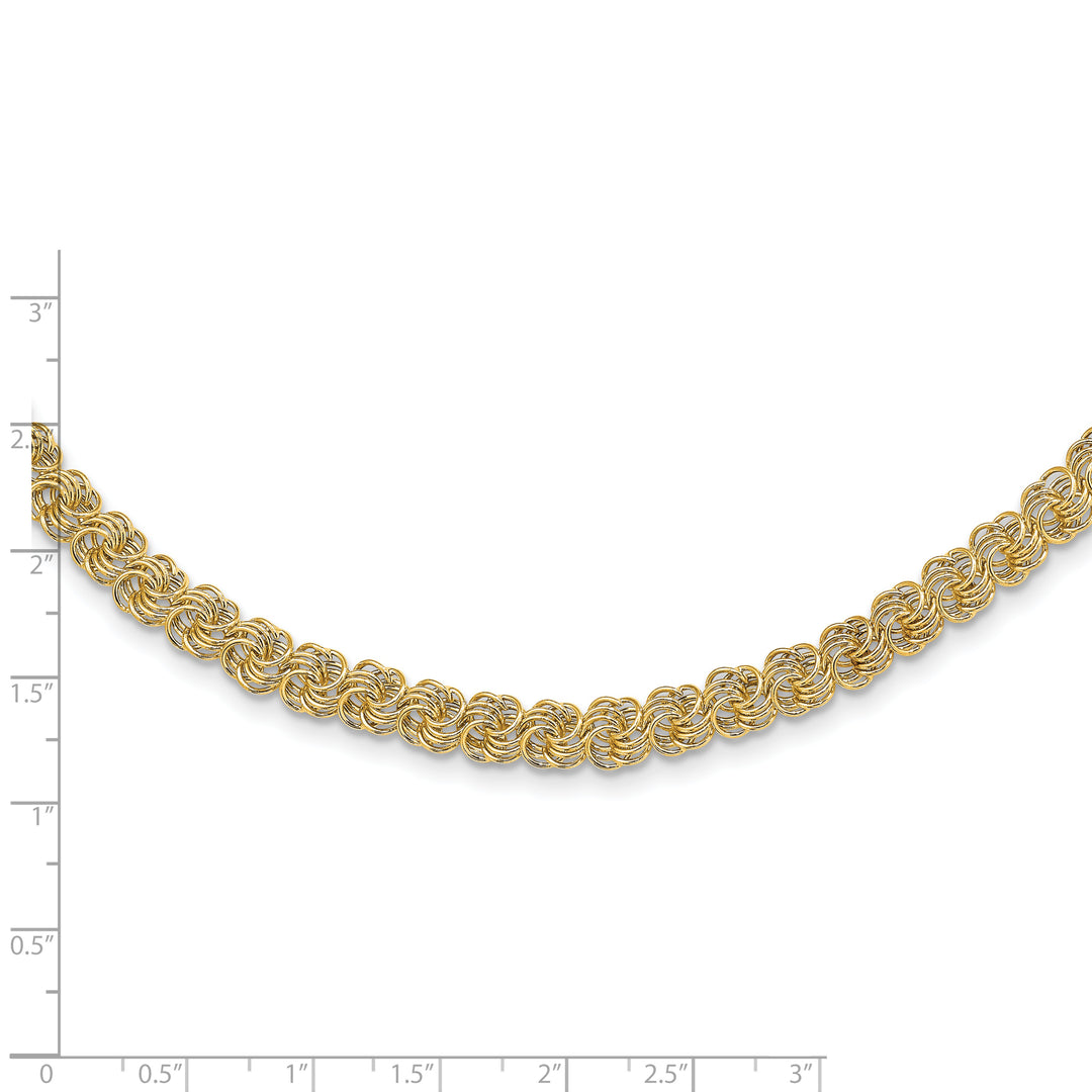 14K Yellow Gold Necklace with Polished Fancy Links