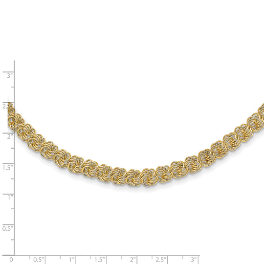 14K Yellow Gold Necklace with Polished Fancy Links