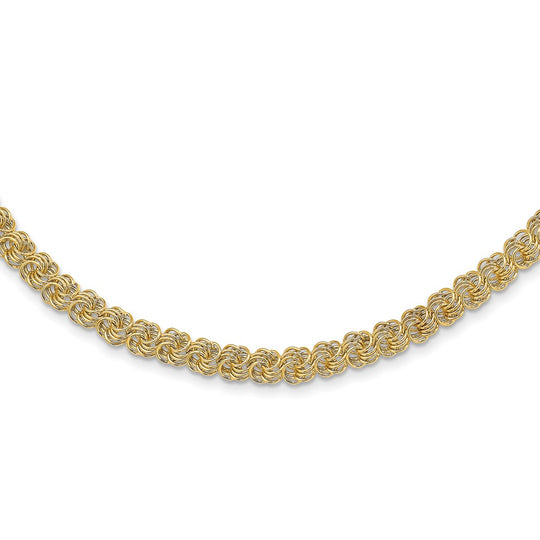 14K Yellow Gold Necklace with Polished Fancy Links