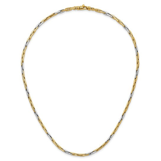 14K Two-Tone Polished Fancy Link Necklace - 18" Inches