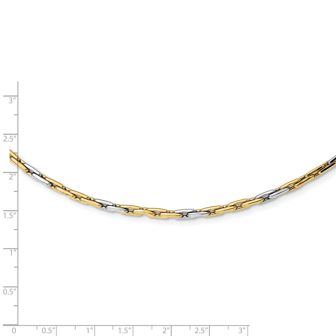 14K Two-Tone Polished Fancy Link Necklace - 18" Inches