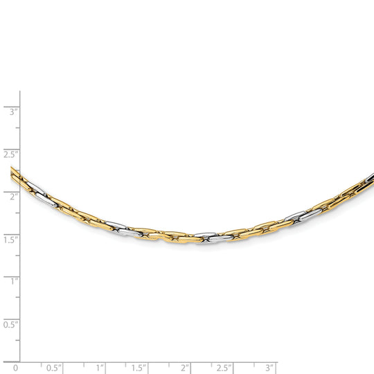 14K Two-Tone Polished Fancy Link Necklace - 18" Inches