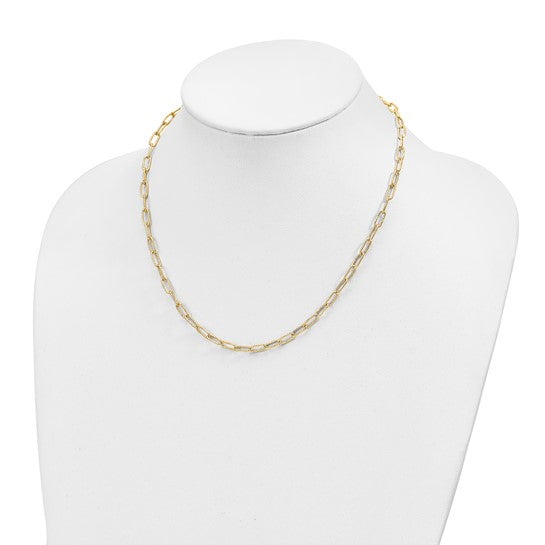 14K Yellow Gold Textured Open Necklace