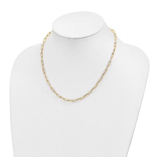 14K Yellow Gold Textured Open Necklace