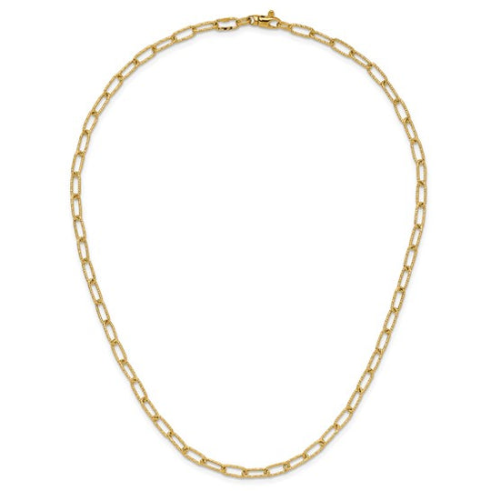 14K Yellow Gold Textured Open Necklace