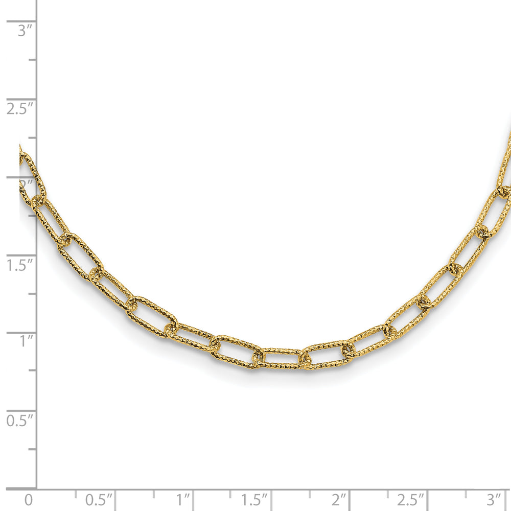 14K Yellow Gold Textured Open Necklace