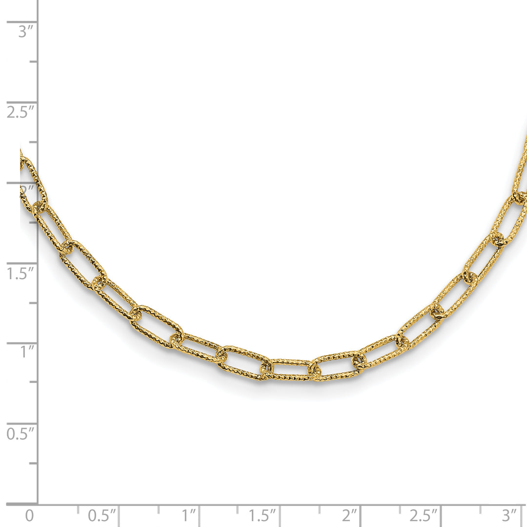 14K Yellow Gold Textured Open Necklace