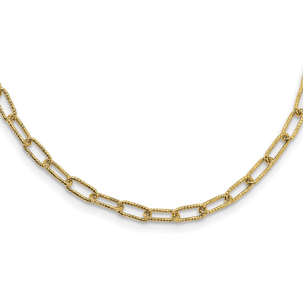 14K Yellow Gold Textured Open Necklace