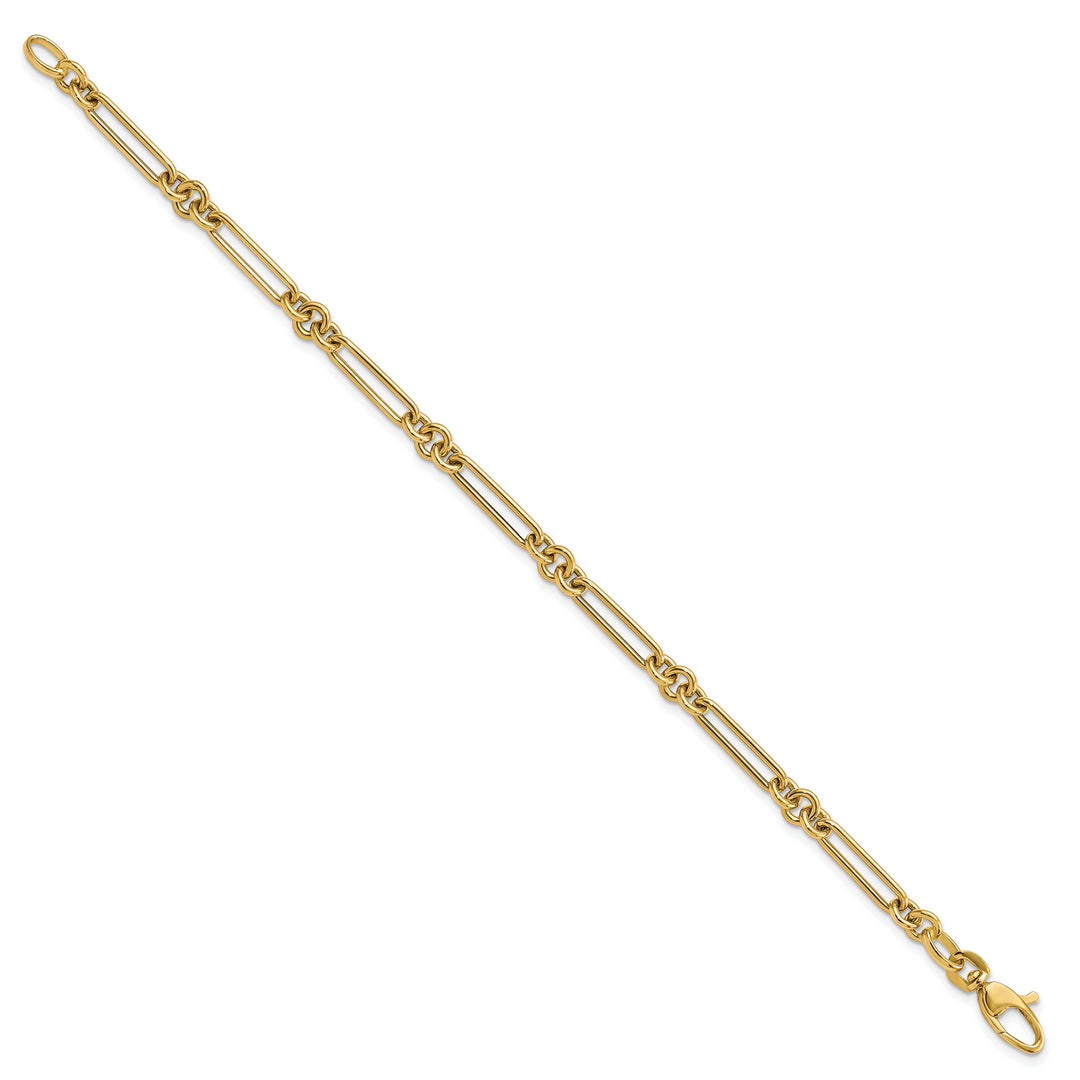 Pulsera de Enlaces de Diseño en Oro de 14k Pulido
