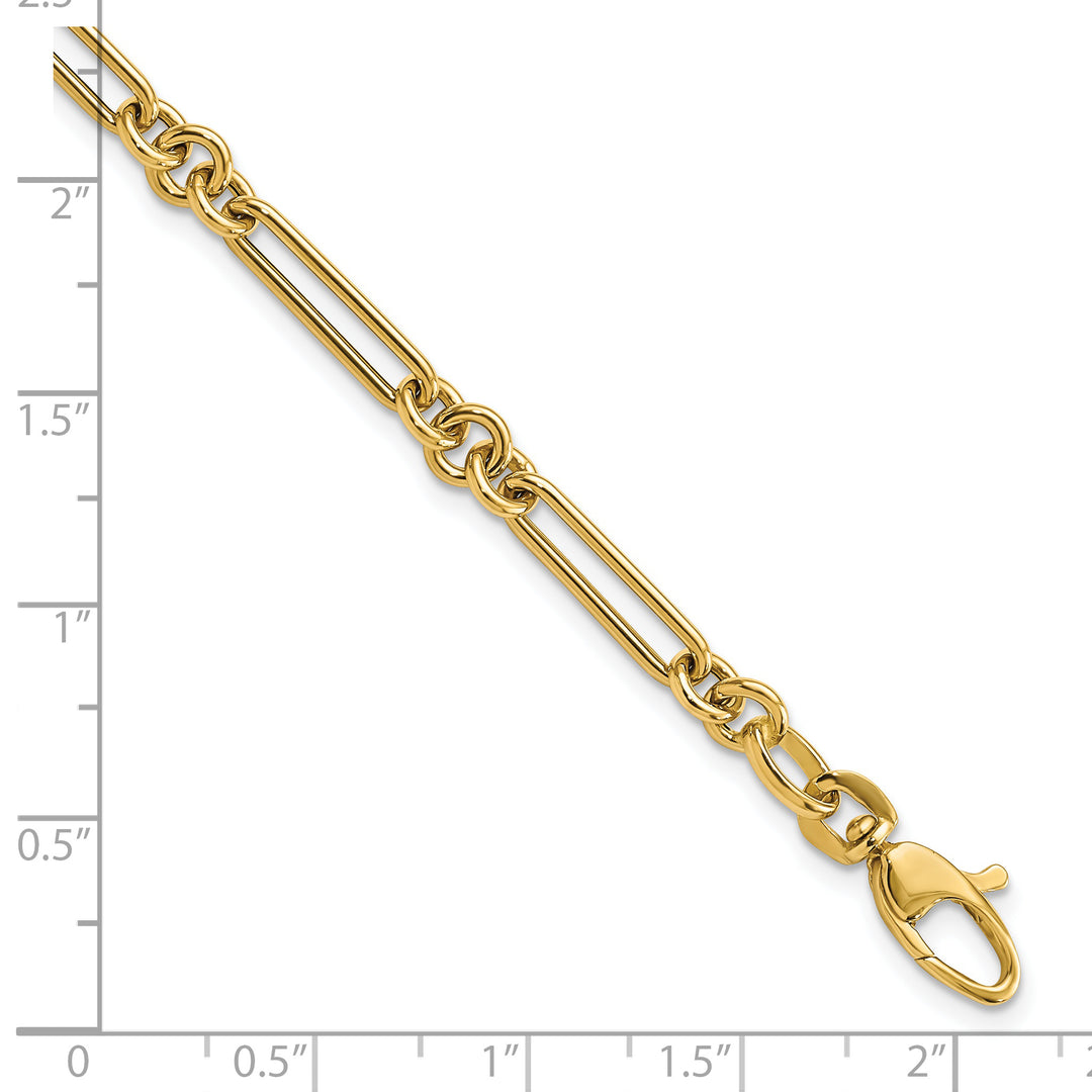Pulsera de Enlaces de Diseño en Oro de 14k Pulido