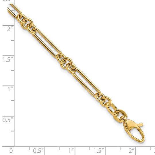 Pulsera de Enlaces de Diseño en Oro de 14k Pulido