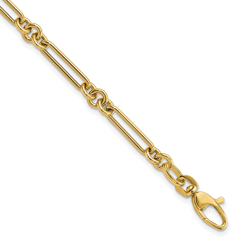 Pulsera de Enlaces de Diseño en Oro de 14k Pulido