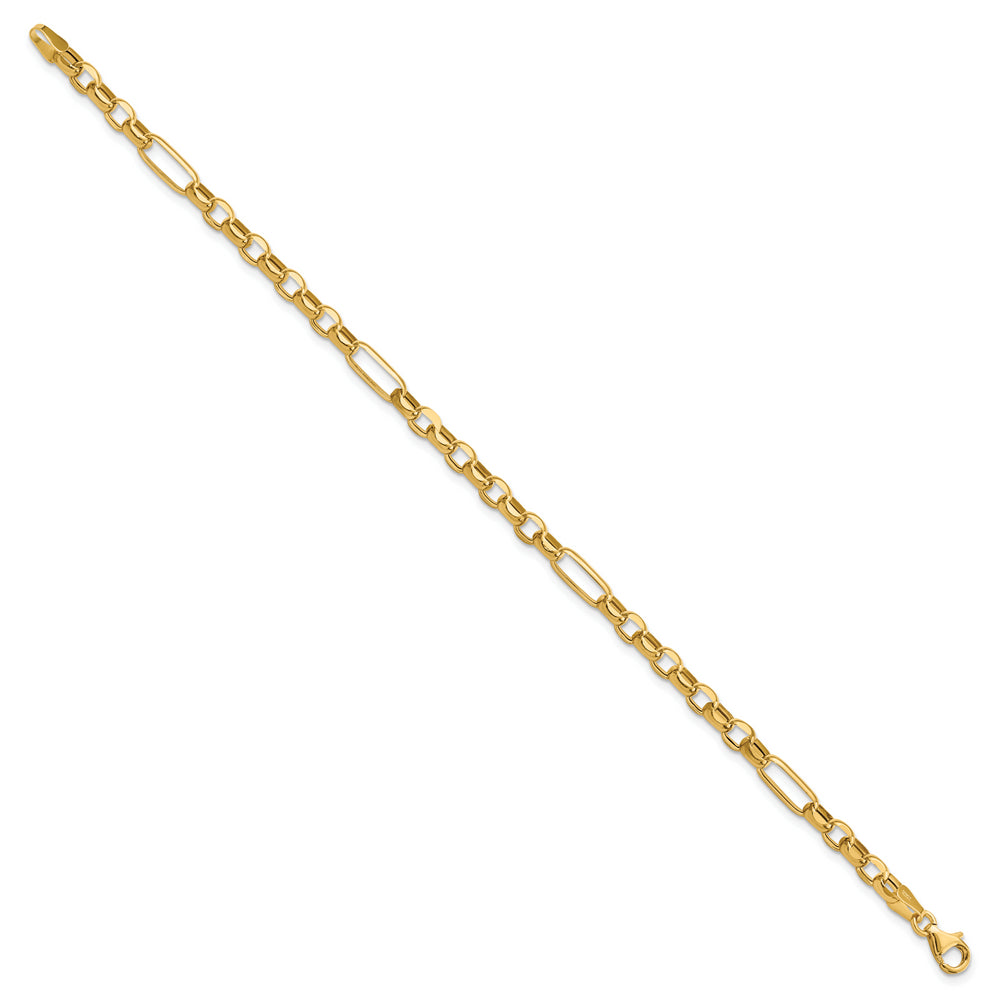 Pulsera de eslabones Fancy 14K Pulida
