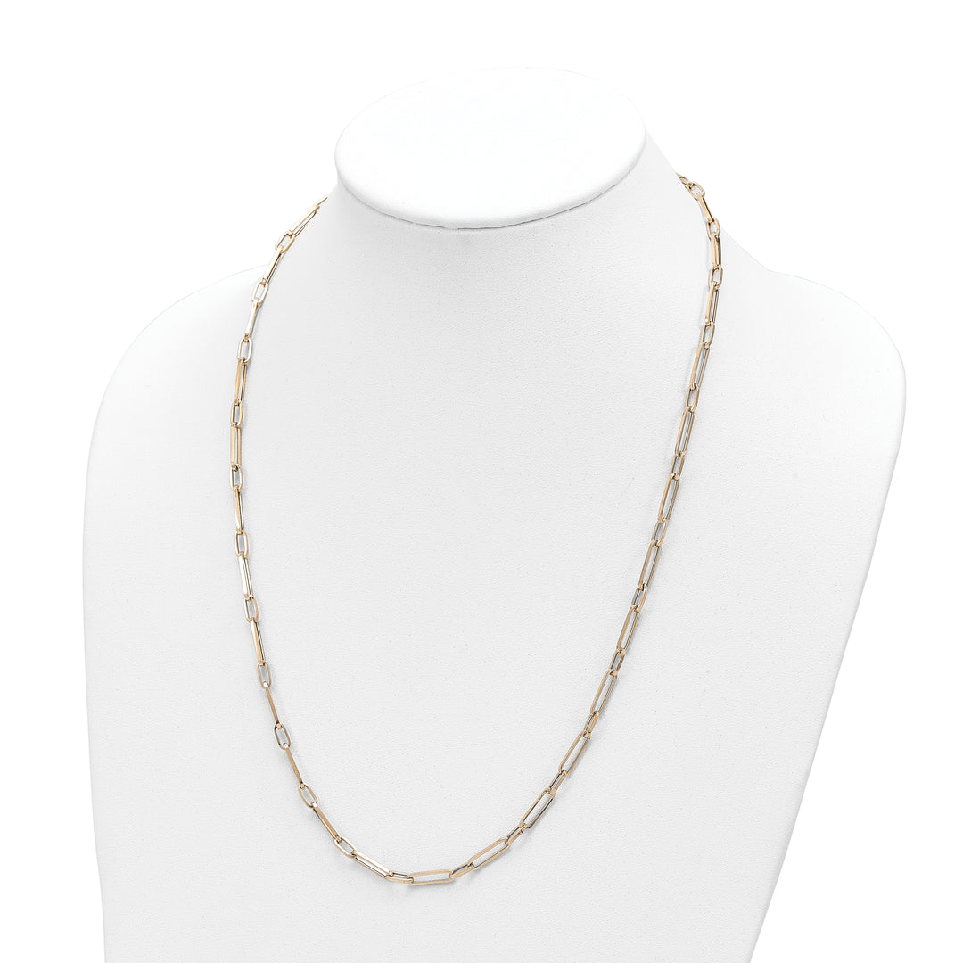 14K Yellow Gold Necklace with Polished Oval Fancy Links – 24 Inches
