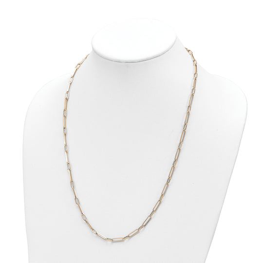 14K Yellow Gold Necklace with Polished Oval Fancy Links – 24 Inches