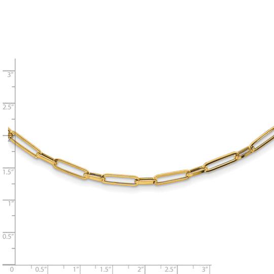 14K Yellow Gold Necklace with Polished Oval Fancy Links – 24 Inches