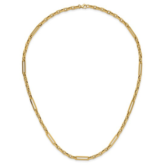 14K Gold Polished Necklace with Elegant Links