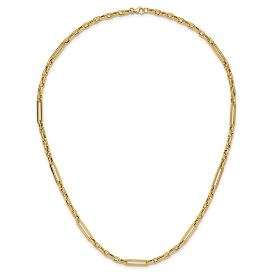 14K Gold Polished Necklace with Elegant Links