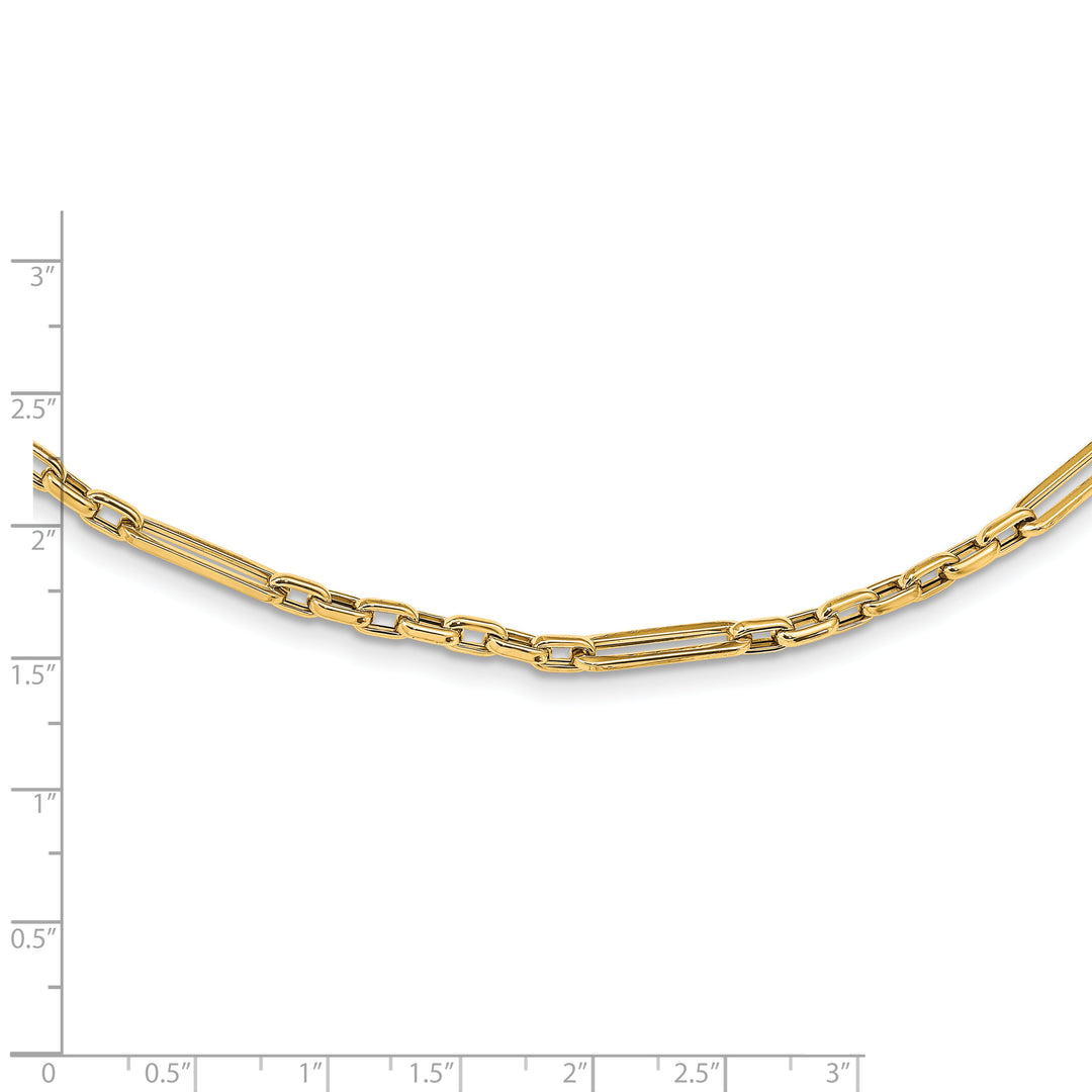 14K Gold Polished Necklace with Elegant Links