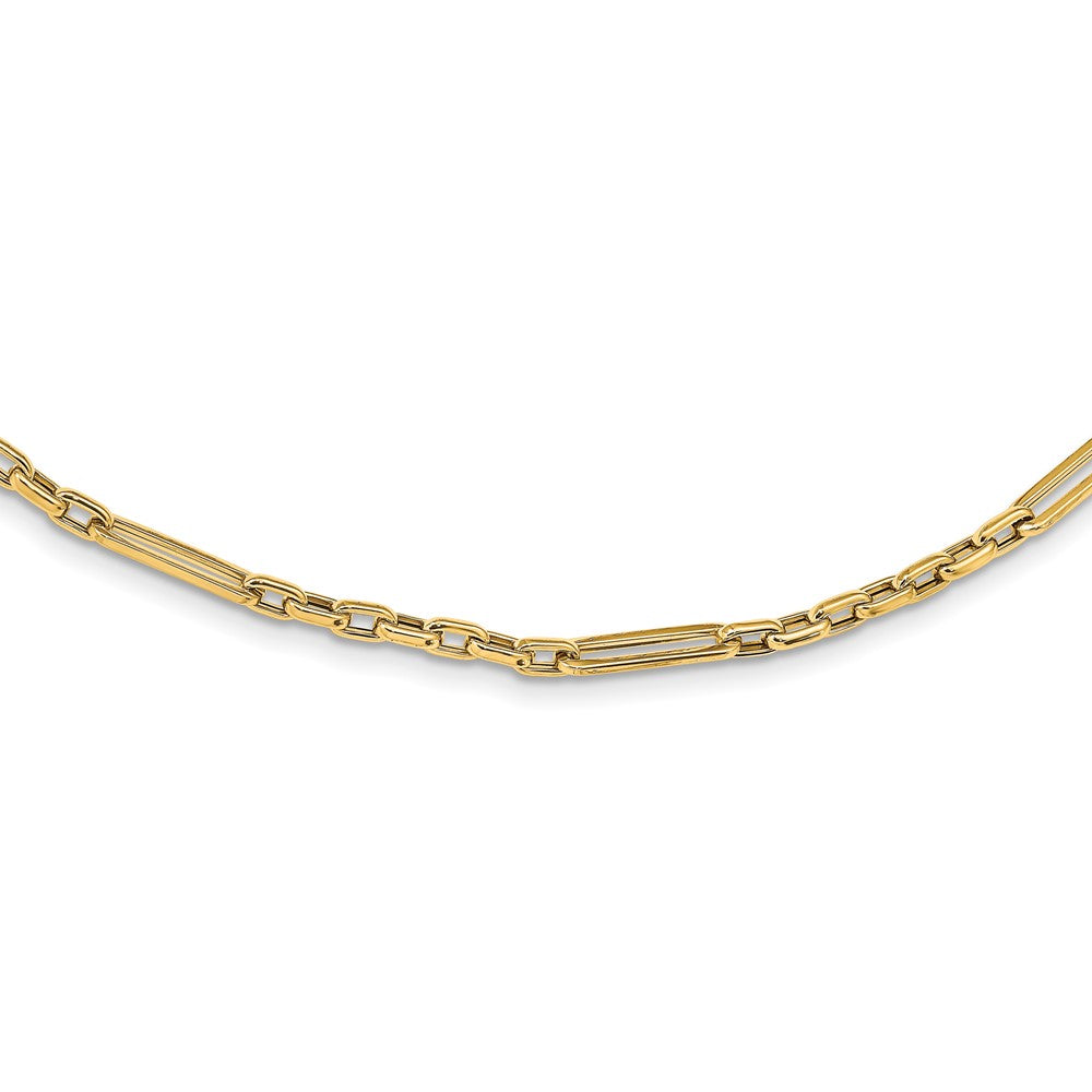 14K Gold Polished Necklace with Elegant Links