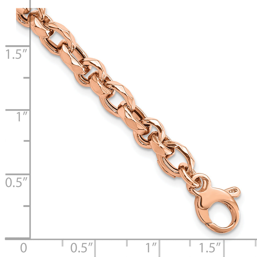 Pulsera de Enlace Elegante de Oro Rosa 14K Pulido