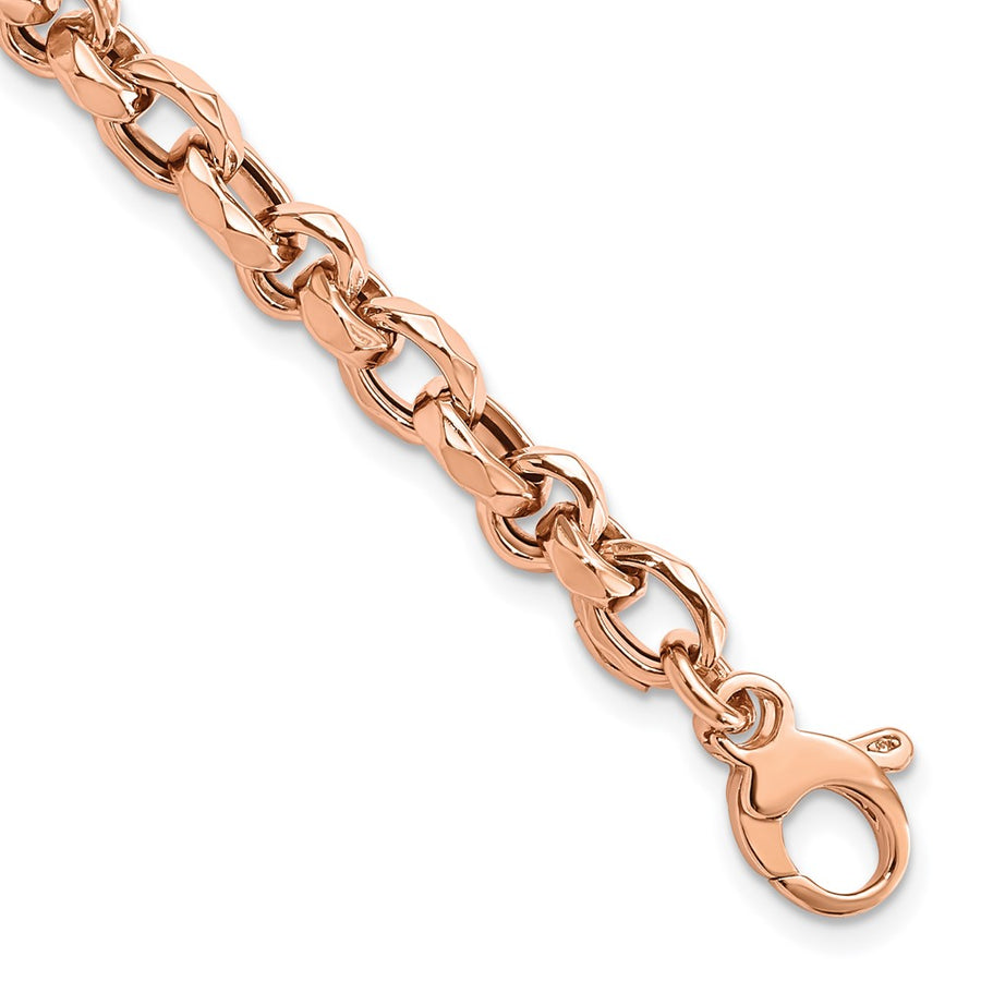 Pulsera de Enlace Elegante de Oro Rosa 14K Pulido