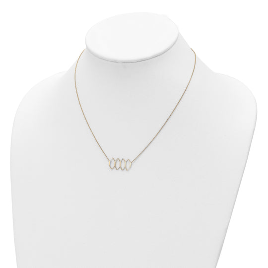 Polished 14K Gold Necklace with Elegant Shapes and 2-Inch Extension