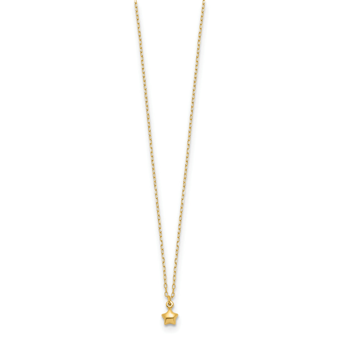Collar de 16.5" con Estrella Inflada Pulida de 14k