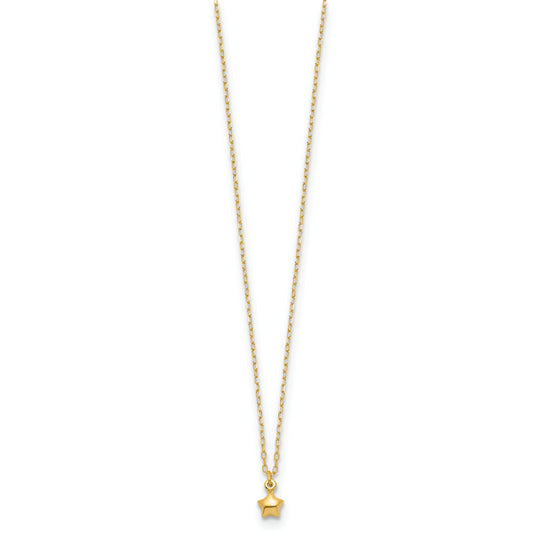Collar de 16.5" con Estrella Inflada Pulida de 14k
