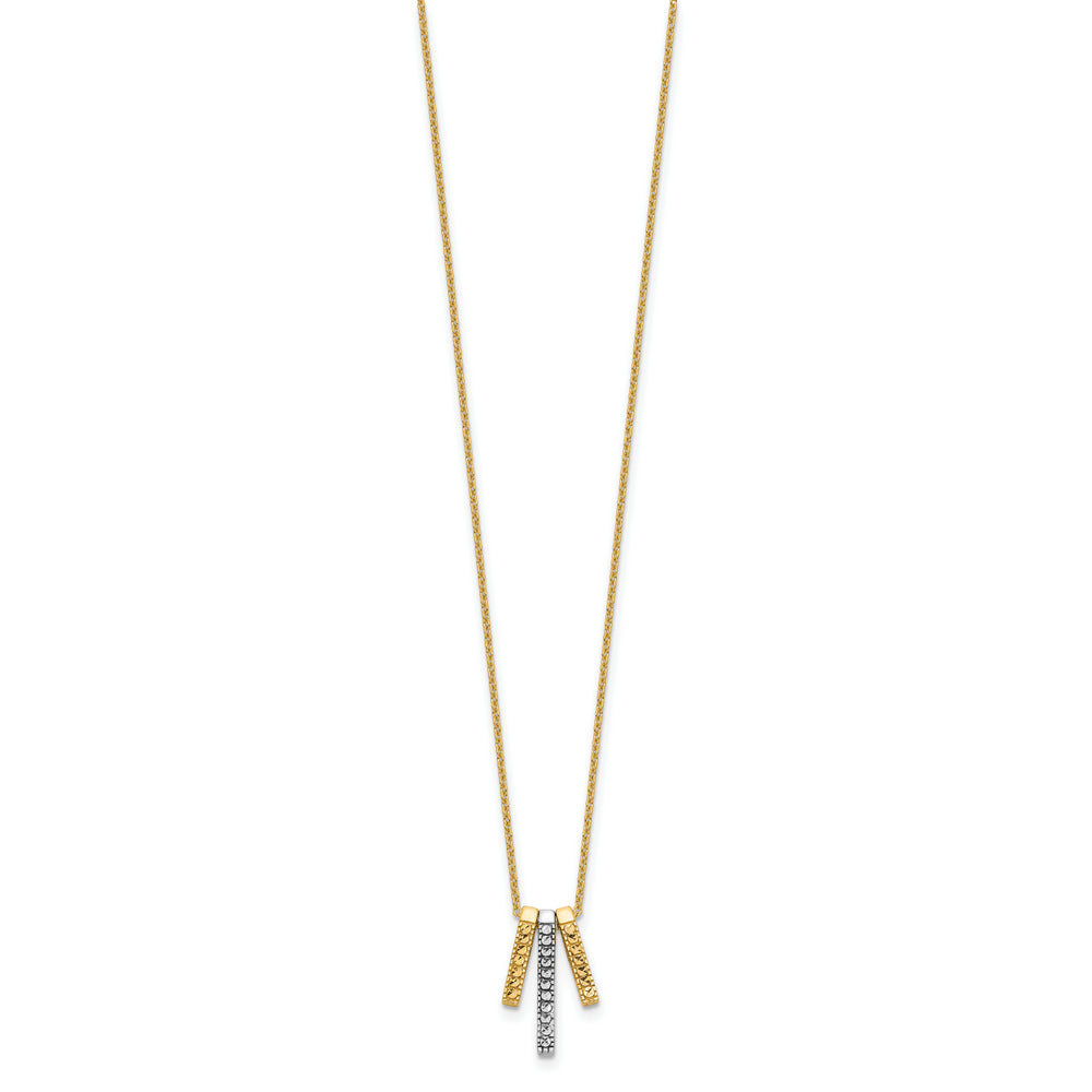 Collar de 14k con Barras Pulidas en D/C de dos tonos, 17 pulgadas